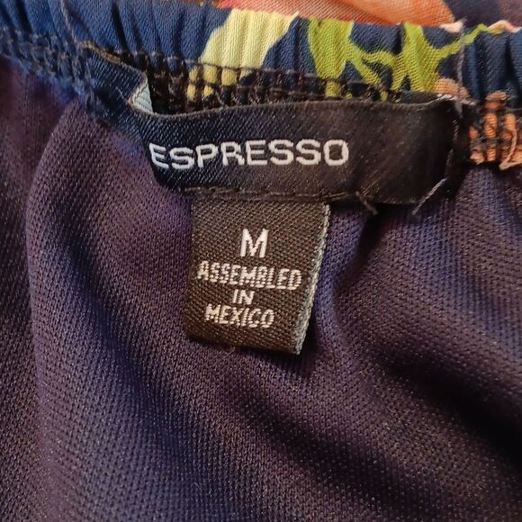 Espresso Dark Floral On/Off Shoulder Dress Cottagecore Coastal Cowgirl - Picture 10 of 12